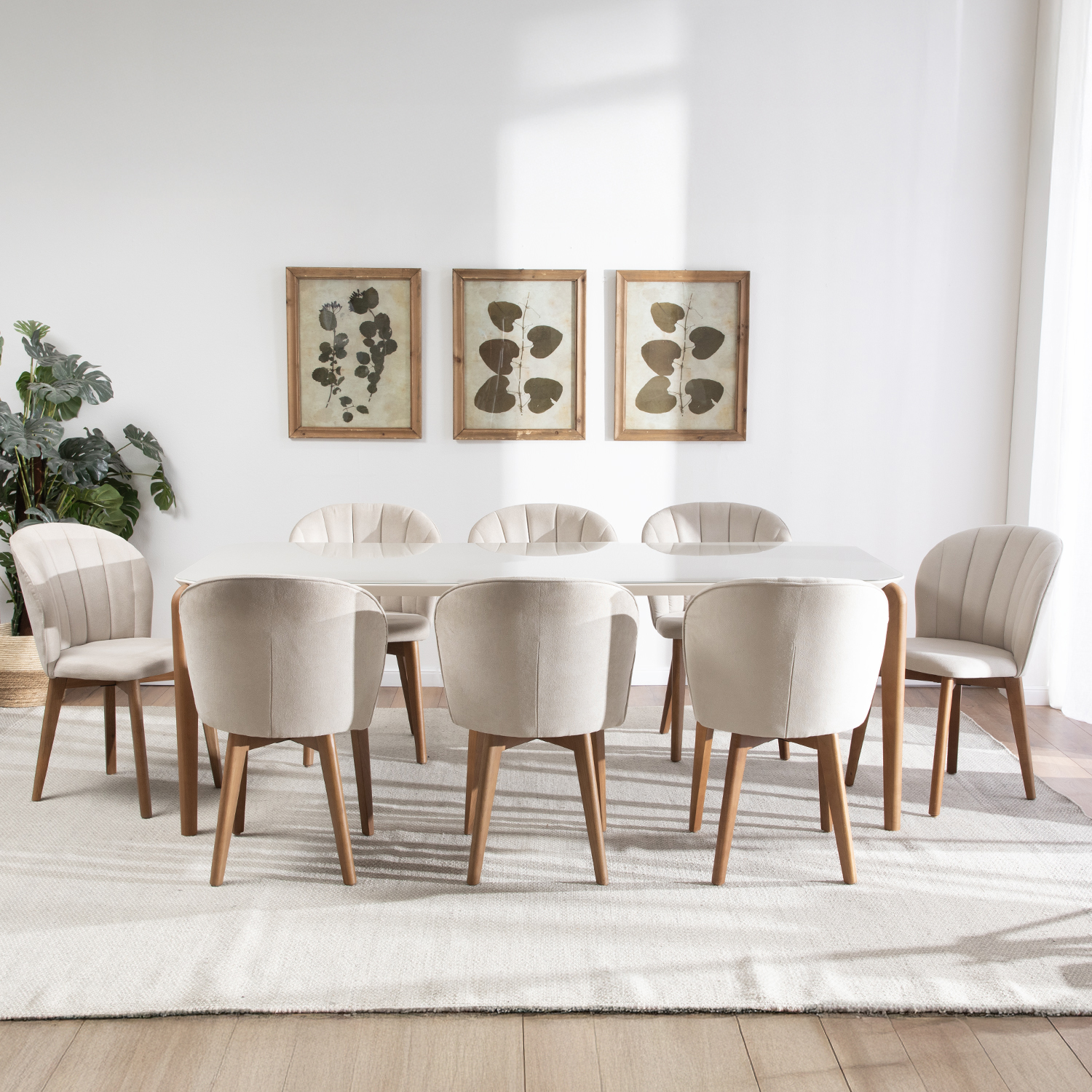 Comedor Donatella 2.2 + 8 Sillas Alba Soft Palha 1