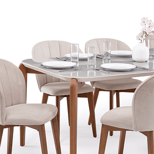 Comedor Donatella 2.2 + 8 Sillas Alba Soft Palha