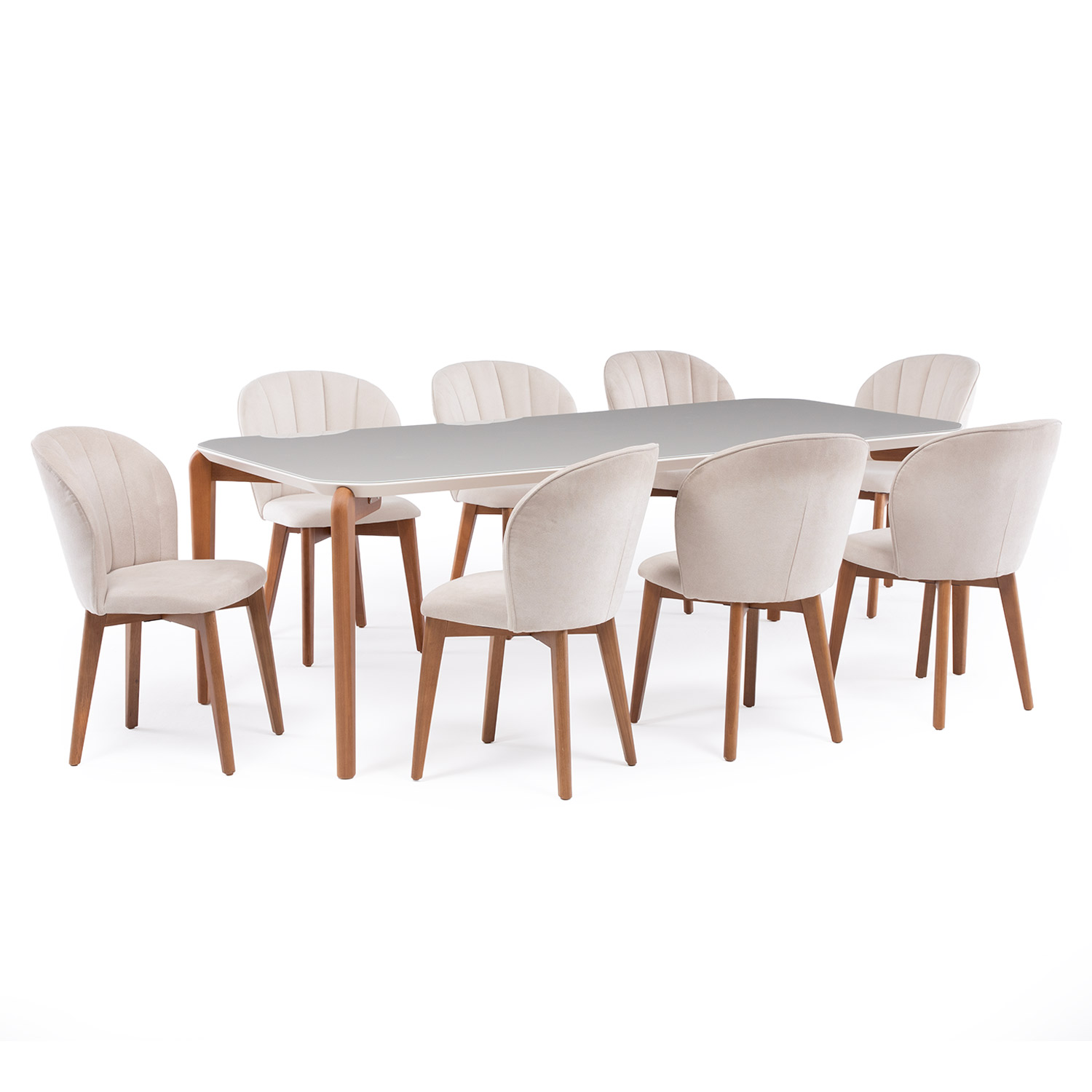 Comedor Donatella 2.2 + 8 Sillas Alba Soft Palha 3