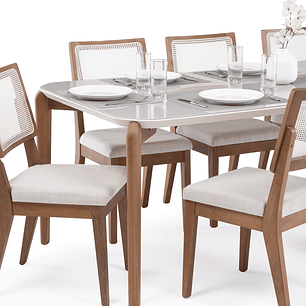 Comedor Donatella 2.2 + 8 Sillas Saga Ratan Ts L02