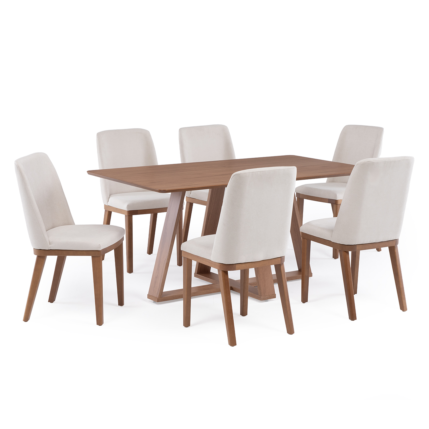 Comedor Avena 1.6 + 6 Sillas Kalina Soft Palha 2