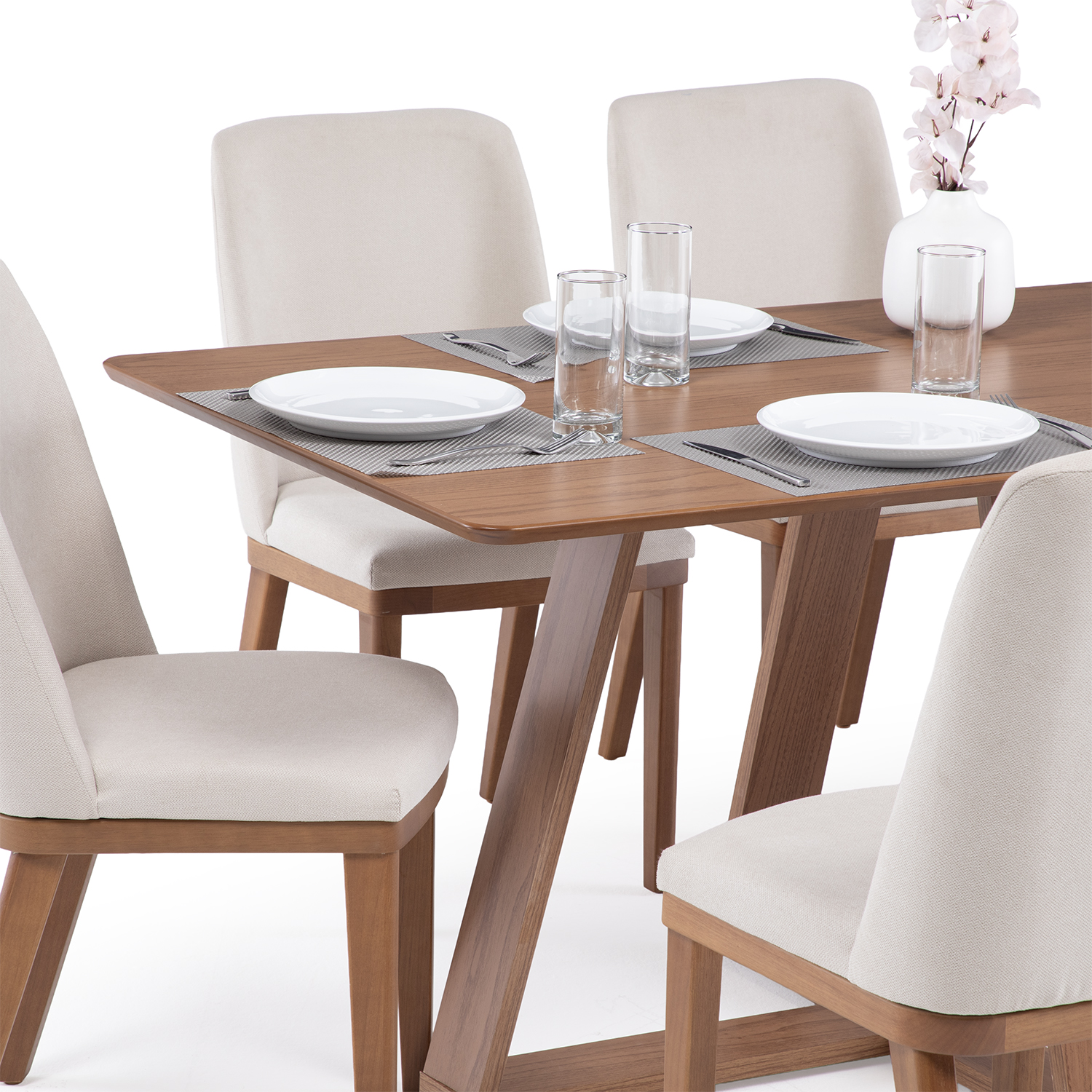Comedor Avena 1.6 + 6 Sillas Kalina Soft Palha 3