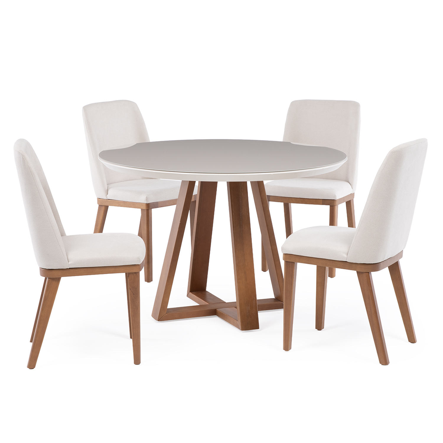 Comedor Benent Red 1.15 + 4 Sillas Kalina Soft Palha 2