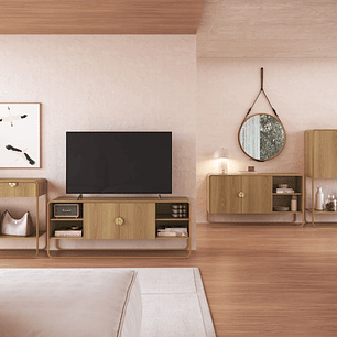 Set Luna Buffet 28071 + Bar 28069 + Arrimo 28066 + Rack 28070 Natural