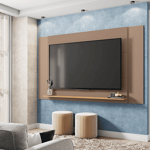 Set Mondrian panel extensible 1.35-1.8 + Rack 1.35  + Vitrina Gris Castaño 