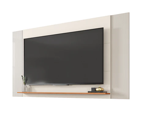 Set Mondrian panel Extensible 1.35-1.8 +Rack 1.5 +Vitrina OW Castaño