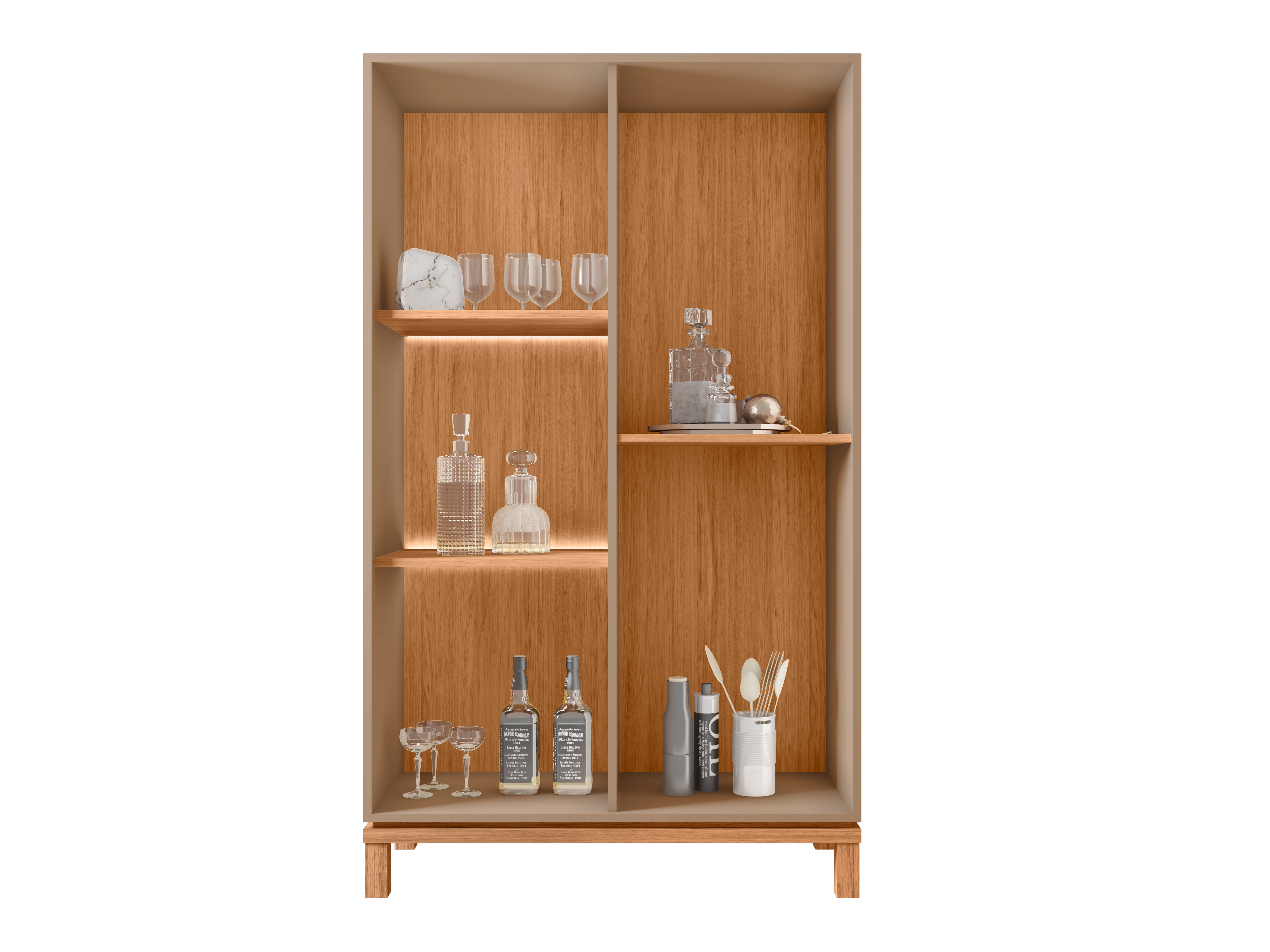 Set Mondrian panel extensible 1.35-1.8 + Rack 1.8 + Vitrina Gris Cast. 5