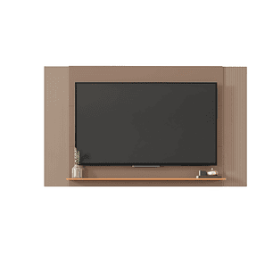 Set Mondrian panel extensible 1.35-1.8 + Rack 1.5  + Vitrina + Buffet 1.80 Gris Castaño