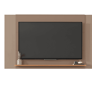 Set Mondrian panel extensible 1.35-1.8 + Rack 1.5  + Vitrina + Buffet 1.80 Gris Castaño