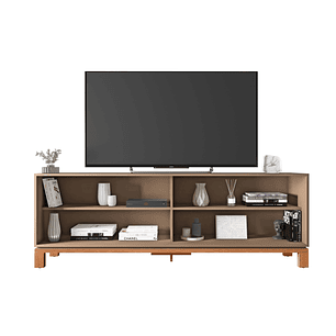 Set Mondrian panel extensible 1.35-1.8 + Rack 1.8 + Vitrina + Buffet 1.80 Gris Castaño