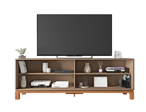 Set Mondrian panel extensible 1.35-1.8 + Rack 1.8 + Vitrina + Buffet 1.80 Gris Castaño