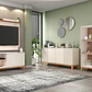 Set Mondrian panel extensible 1.35-1.8 + Rack 1.35  + Vitrina + Buffet 1.80 OW Castaño - Miniatura 1
