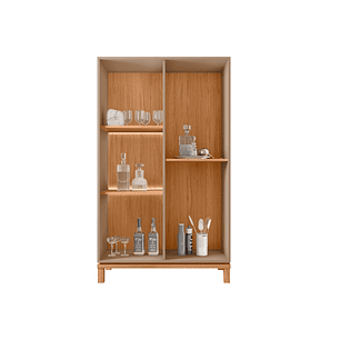 Set Mondrian panel extensible 1.35-1.8 + Rack 1.35  + Vitrina + Buffet 1.80 Gris Castaño