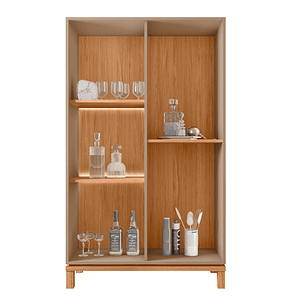 Set Mondrian panel extensible 1.35-1.8 + Rack 1.35  + Vitrina + Buffet 1.80 Gris Castaño