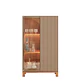Set Mondrian panel extensible 1.35-1.8 + Rack 1.35  + Vitrina + Buffet 1.80 Gris Castaño - Miniatura 3