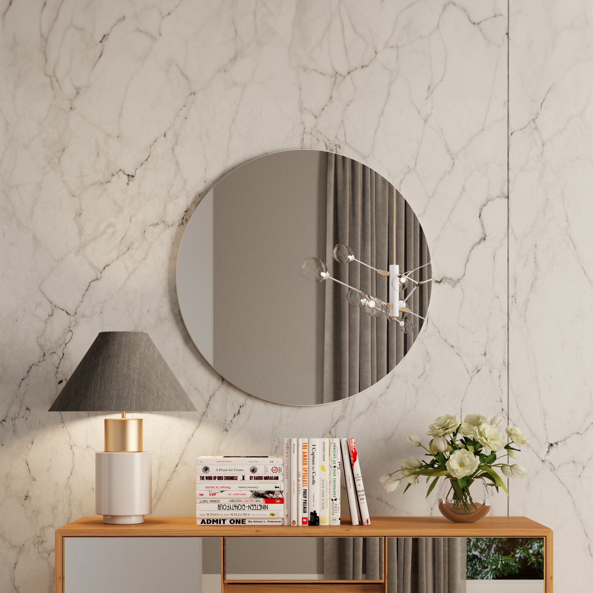 Espejo Es12 Redondo 75cm off white 1