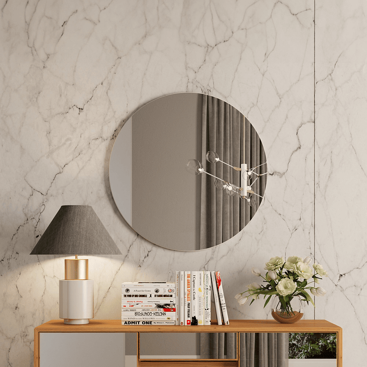 Espejo Es12 Redondo 75cm off white 1