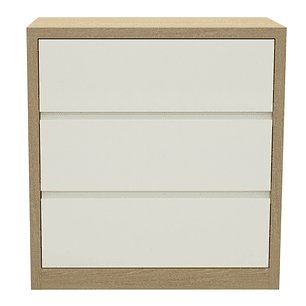 Comoda 3 cajones Tw150 Off White Nogal