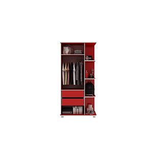 Closet Rally 2 Puertas + Repisa Rojo