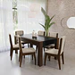 Comedor Lorenzi 1.60 + 6 Sillas Castaño - Miniatura 1