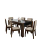 Comedor Lorenzi 1.60 + 6 Sillas Castaño - Miniatura 2
