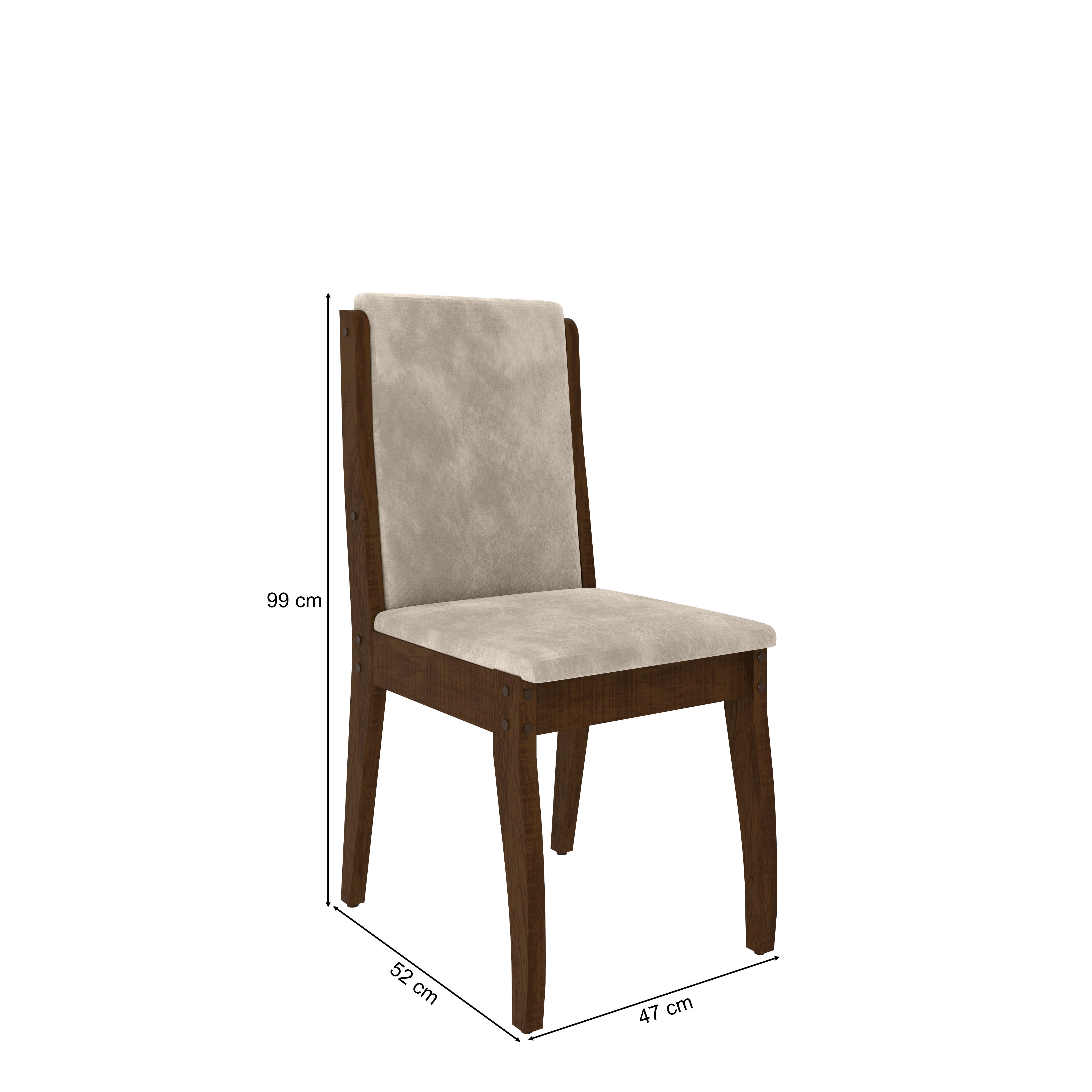 Comedor Lorenzi 1.60 + 6 Sillas Castaño 4