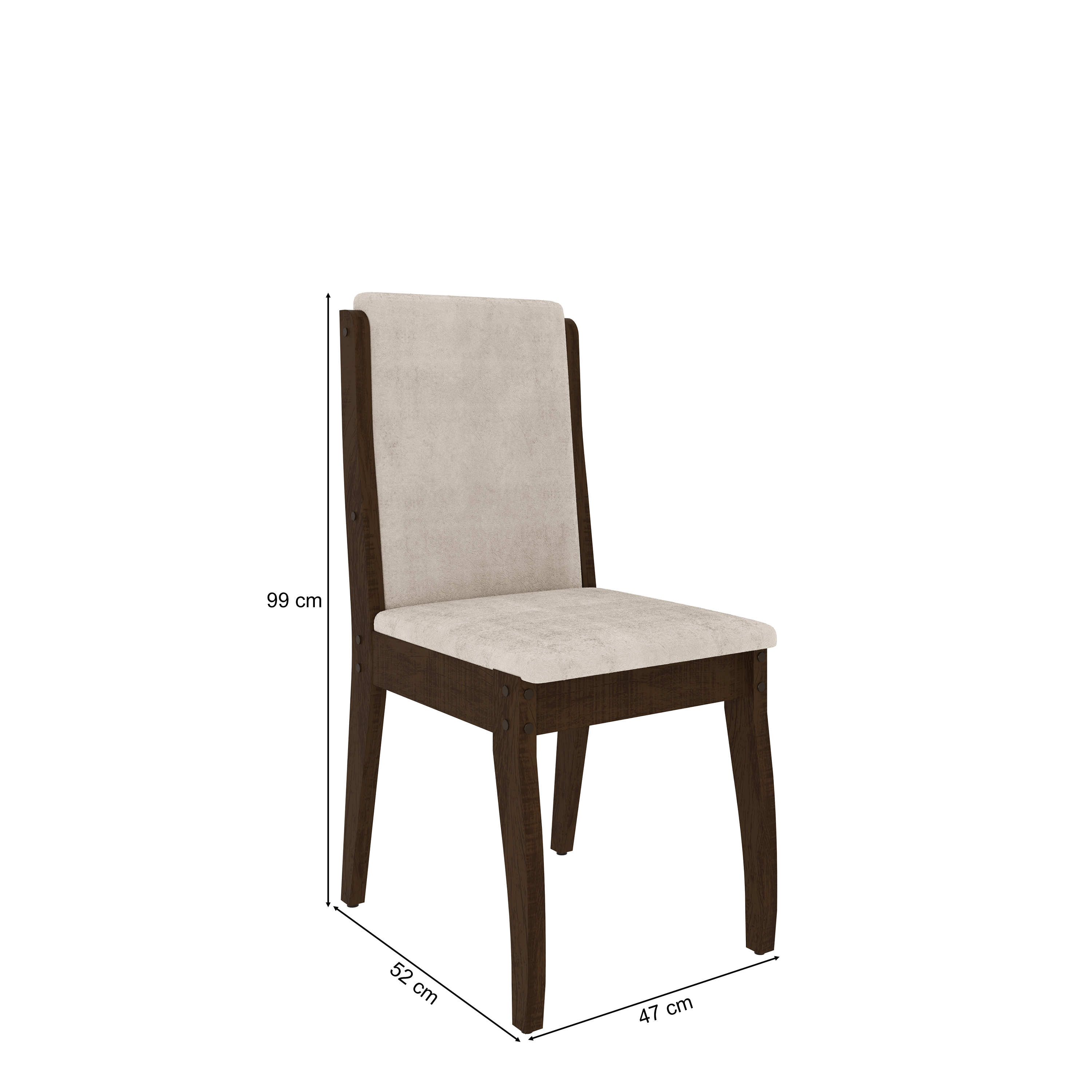 Comedor Lorenzi 1.20 + 4 sillas Castaño  5