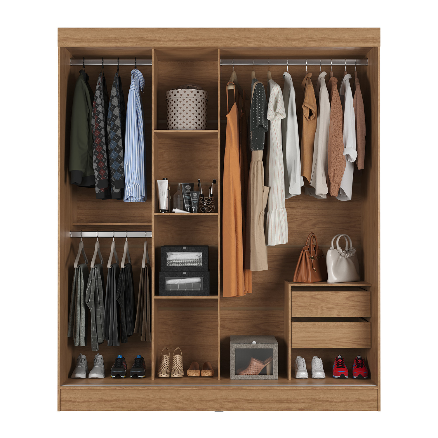 Closet Mallorca 3P Carvalho Grafito 3