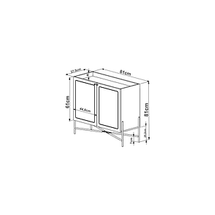 Bar 28928 Oslo Ratan Negro Pata Metalica