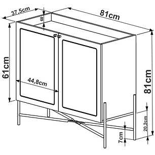 Bar 28928 Oslo Ratan Negro Pata Metalica