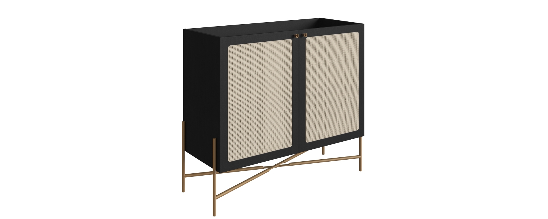 Bar 28928 Oslo Ratan Negro Pata Metalica 3