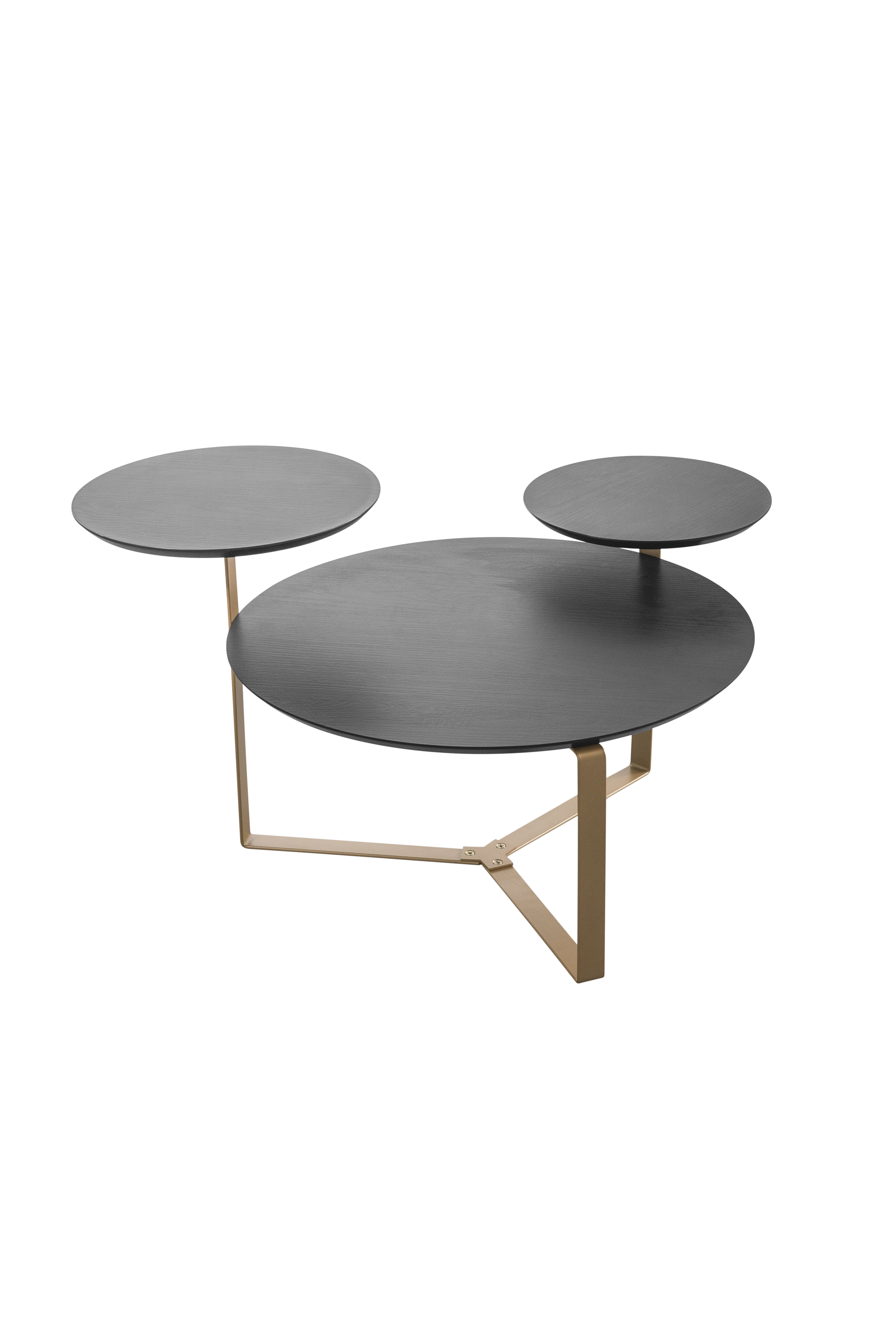 Mesa Triple Centro Domenica 28021 Negro Base Dorada  3