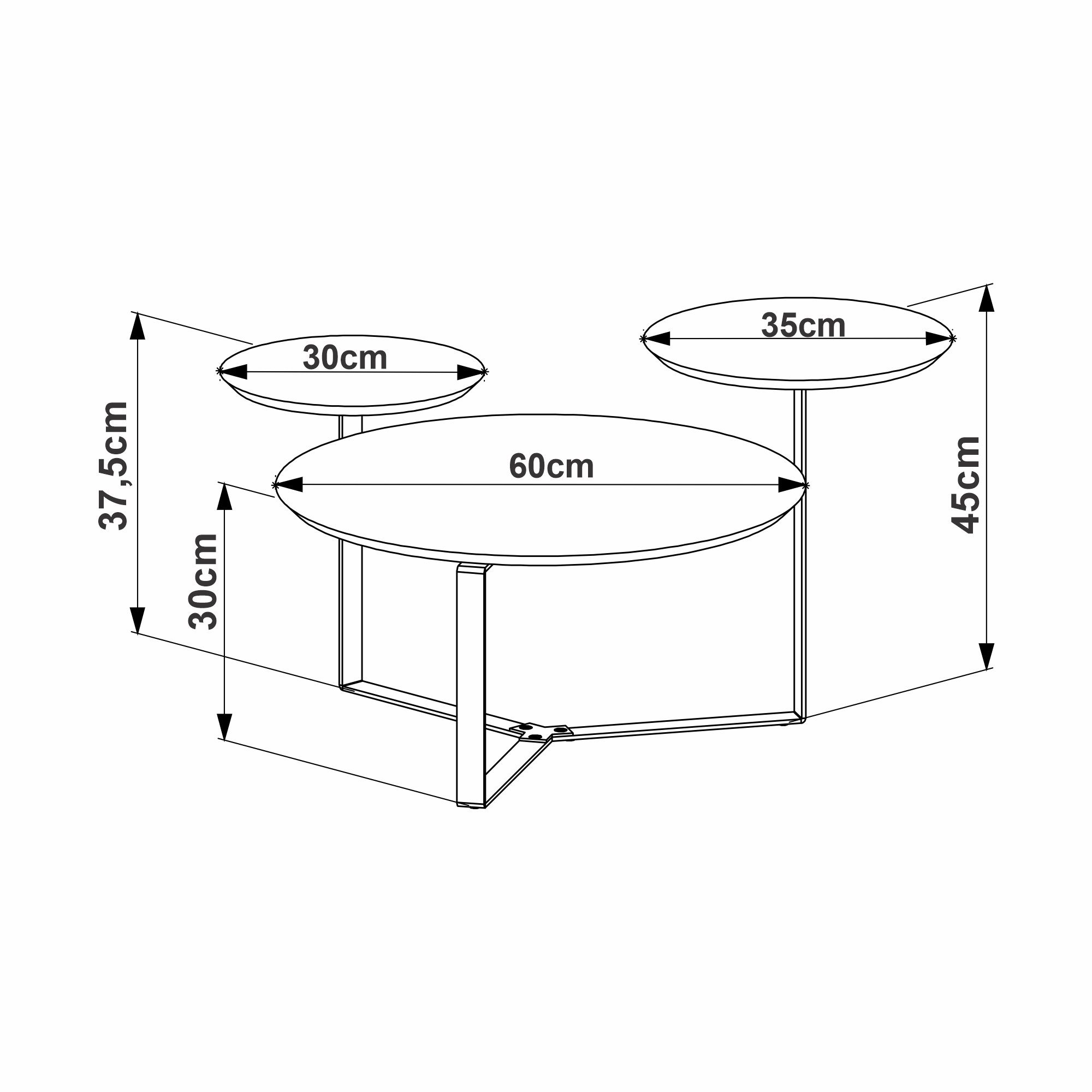 Mesa Triple Centro Domenica 28021 Cafe Base Negro  2