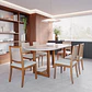 Comedor Regia Oval 2.1 + 6 Sillas Buriti Linho 100% Madera - Miniatura 1
