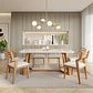 Comedor Tulipa 1.8 + 6 Sillas Damasco Linho 100% Madera - Miniatura 1