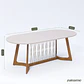 Comedor Tulipa Oval 2.1 + 6 Sillas Damasco Linho 100% Madera - Miniatura 3