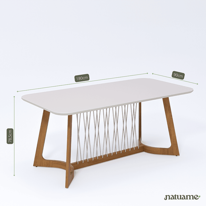 Comedor Tulipa 1.8 + 6 Sillas Ipe Linho 100% Madera 3