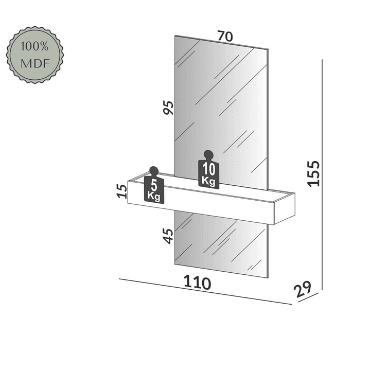 Arrimo Nature 1.1 Tb485E Negro- Showroom 5