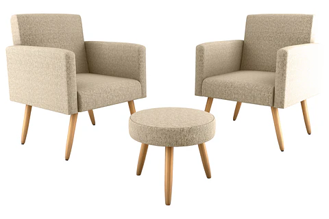 Set 2 Poltronas Dallas más Puff E-486