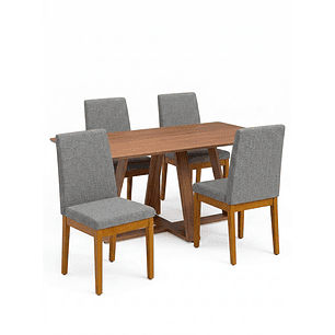 Comedor Avena 1.35+ 4 Sillas Tai Pata Cuadrada