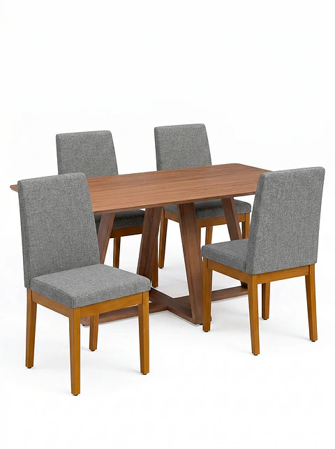 Comedor Avena 1.35+ 4 Sillas Tai Pata Cuadrada