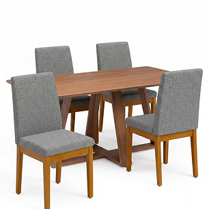 Comedor Avena 1.35+ 4 Sillas Tai Pata Cuadrada