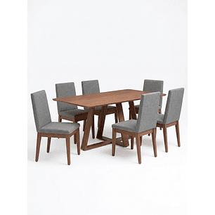 Comedor Avena 1.6+ 6 Sillas Tai Pata Cuadrada