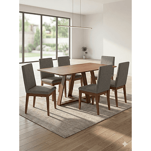 Comedor Avena 1.6+ 6 Sillas Tai Pata Cuadrada