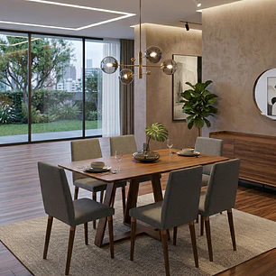 Comedor Avena 1.6+ 6 Sillas Tai Pata Cobre