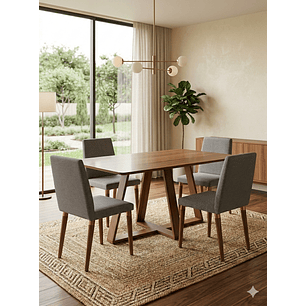 Comedor Avena 1.35+ 4 Sillas Tai Pata Cobre