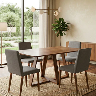 Comedor Avena 1.35+ 4 Sillas Tai Pata Cobre