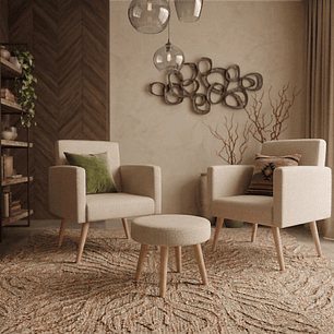 Set 2 Poltronas Dallas más Puff E-486