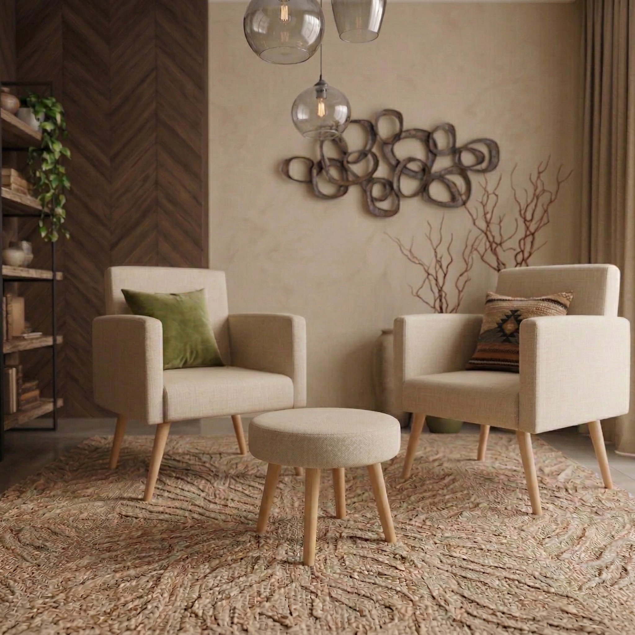 Set 2 Poltronas Dallas más Puff E-486 1