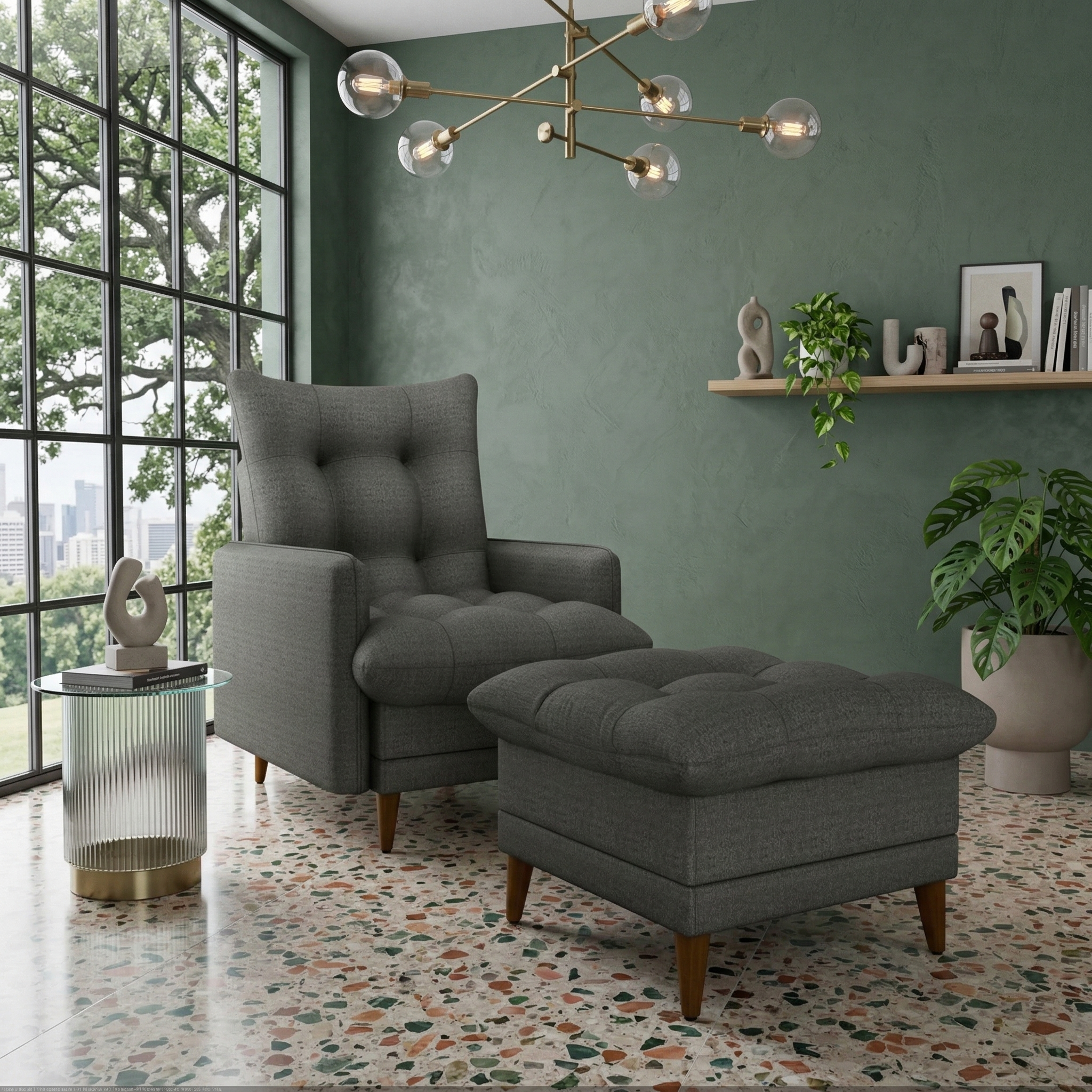 Poltrona Reclinable Montreal Con Puff E-484 1